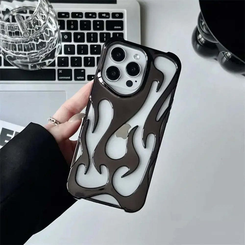 Geperforeerde Telefoonhoes iPhone met Vlammendesign Warmteafvoer Mat of Glanzend Afwerking Beschermhoes