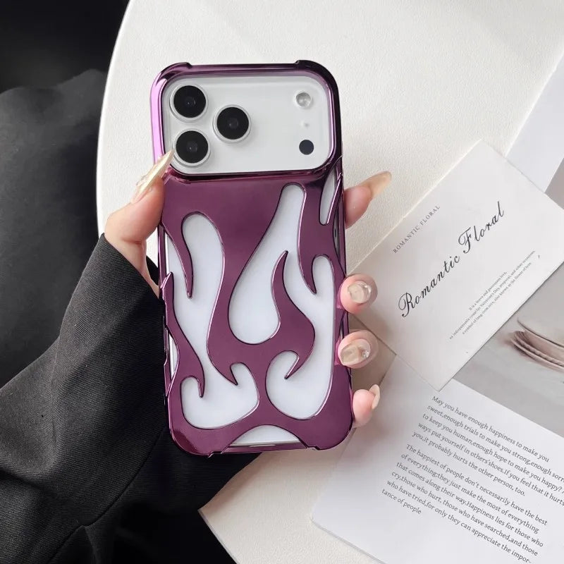 Geperforeerde Telefoonhoes iPhone met Vlammendesign Warmteafvoer Mat of Glanzend Afwerking Beschermhoes