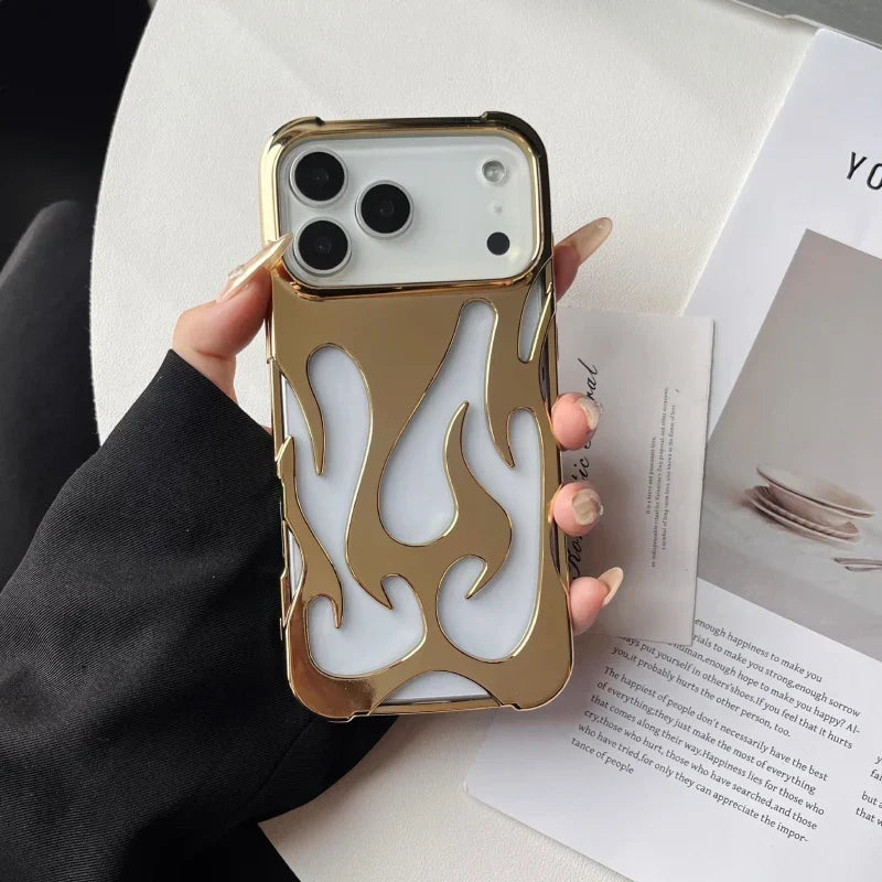 Geperforeerde Telefoonhoes iPhone met Vlammendesign Warmteafvoer Mat of Glanzend Afwerking Beschermhoes