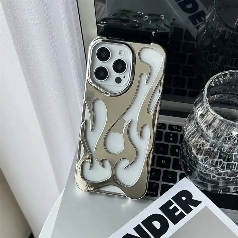 Geperforeerde Telefoonhoes iPhone met Vlammendesign Warmteafvoer Mat of Glanzend Afwerking Beschermhoes