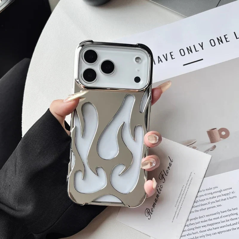 Geperforeerde Telefoonhoes iPhone met Vlammendesign Warmteafvoer Mat of Glanzend Afwerking Beschermhoes