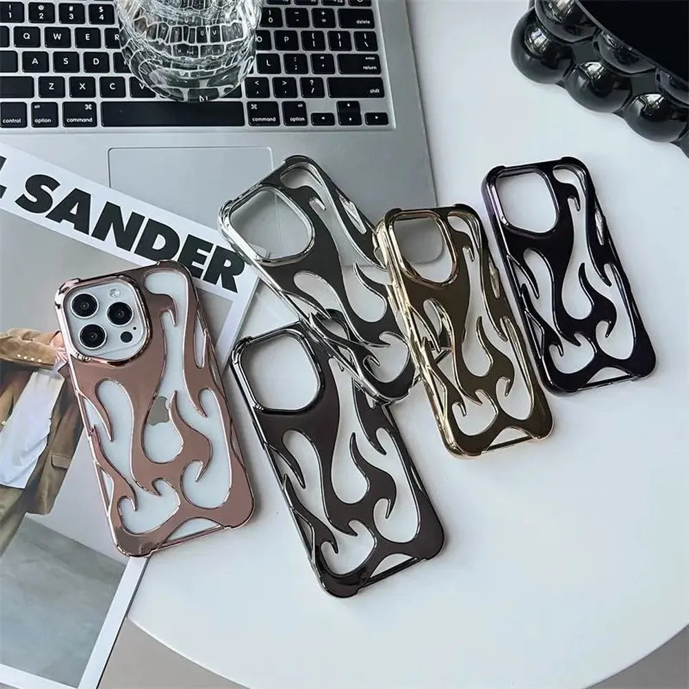 Geperforeerde Telefoonhoes iPhone met Vlammendesign Warmteafvoer Mat of Glanzend Afwerking Beschermhoes