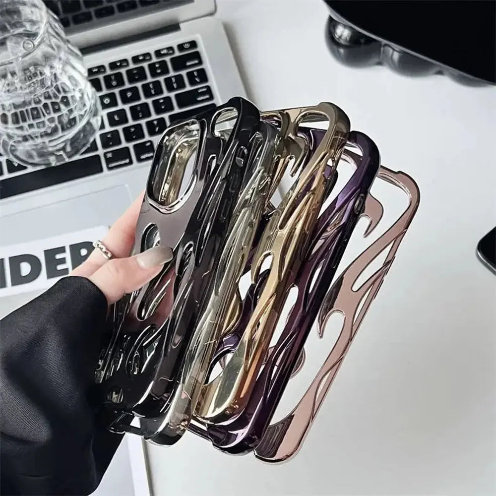 Geperforeerde Telefoonhoes iPhone met Vlammendesign Warmteafvoer Mat of Glanzend Afwerking Beschermhoes