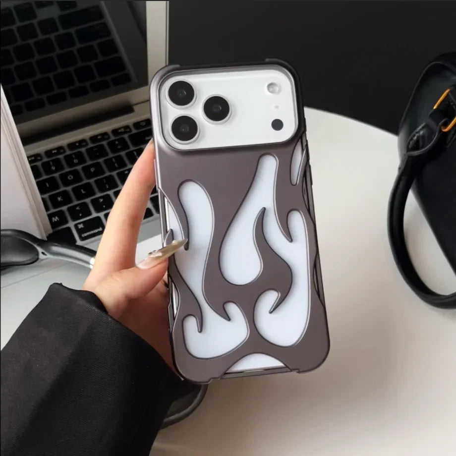 Geperforeerde Telefoonhoes iPhone met Vlammendesign Warmteafvoer Mat of Glanzend Afwerking Beschermhoes