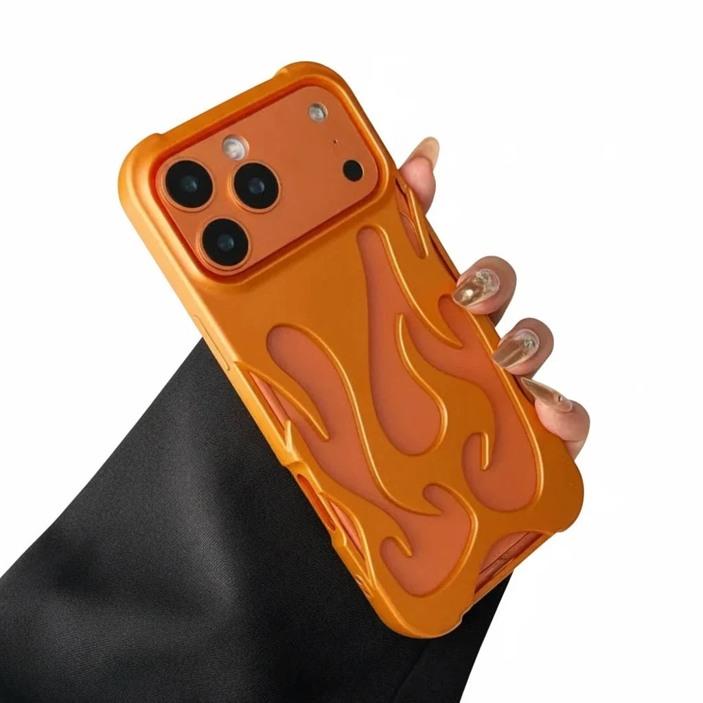Geperforeerde Telefoonhoes iPhone met Vlammendesign Warmteafvoer Mat of Glanzend Afwerking Beschermhoes