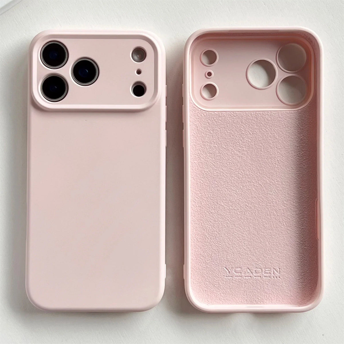 Zacht Siliconen iPhone Hoesje met Verhoogde Rand Camera Bescherming 14 15 16 17 Minimalistische Stijl