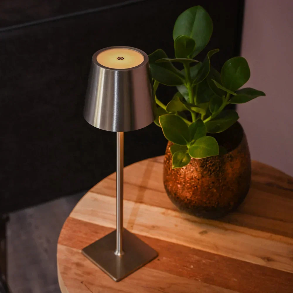 Draadloze Oplaadbare Tafellamp Touch Bediening IP65 Waterdicht Dimbaar Warm Koud Wit Licht Binnen Buiten