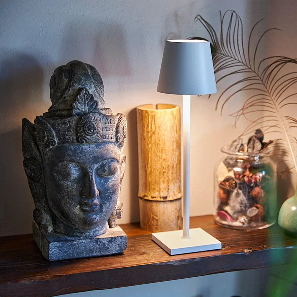 Draadloze Oplaadbare Tafellamp Touch Bediening IP65 Waterdicht Dimbaar Warm Koud Wit Licht Binnen Buiten