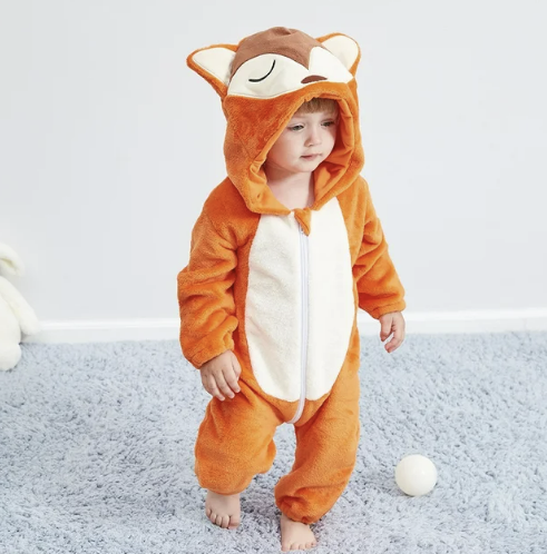 Baby Onesie Dierenpakje Panda Dinosaurus Tijger Muis - Zachte Fleece Jumpsuit Babykleding Romper 0-4 Jaar