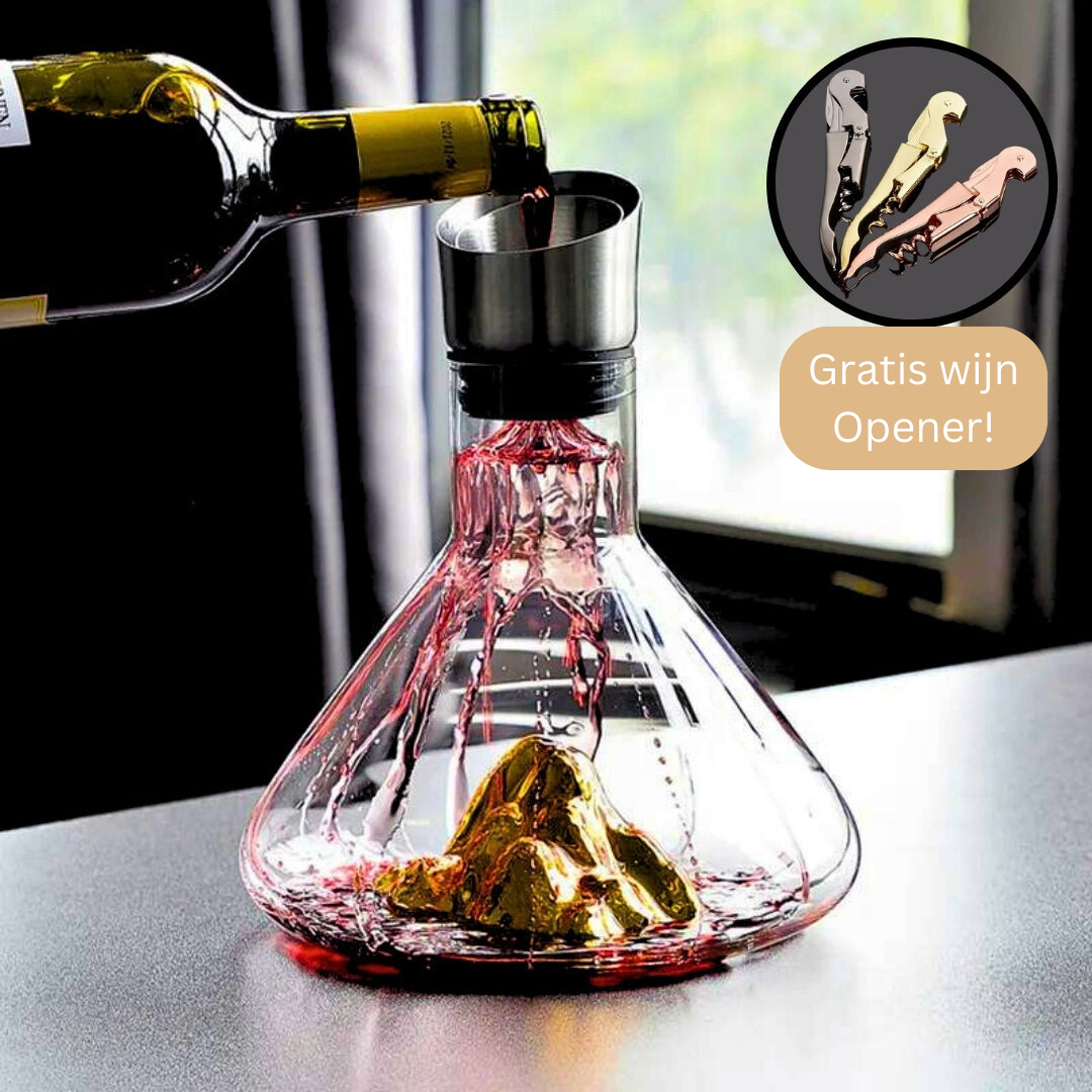 Wijnkaraf met Ijsberg Design - Kristalglas Decanter met 12-Kanaals Beluchtingssysteem voor Optimale Wijnsmaak