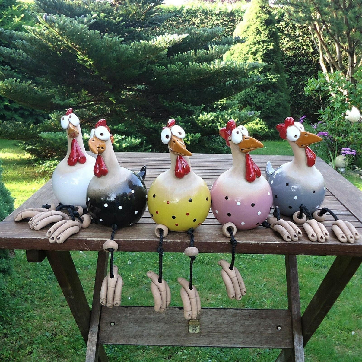 Decoratieve Kipdecoratie Weerbestendig Tuinbeeldje voor Hek of Terras