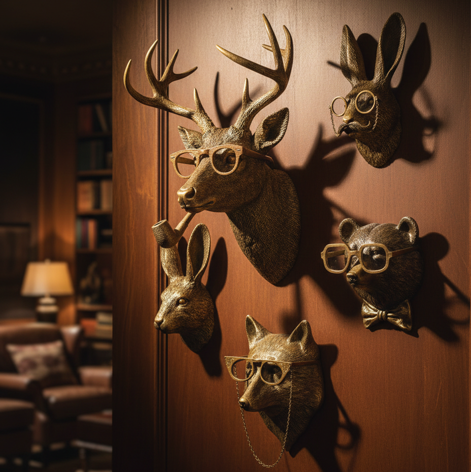 Decoratieve Hertengewei Wandmontage - Dierendesign Wanddecoratie voor Woonkamer en Hal