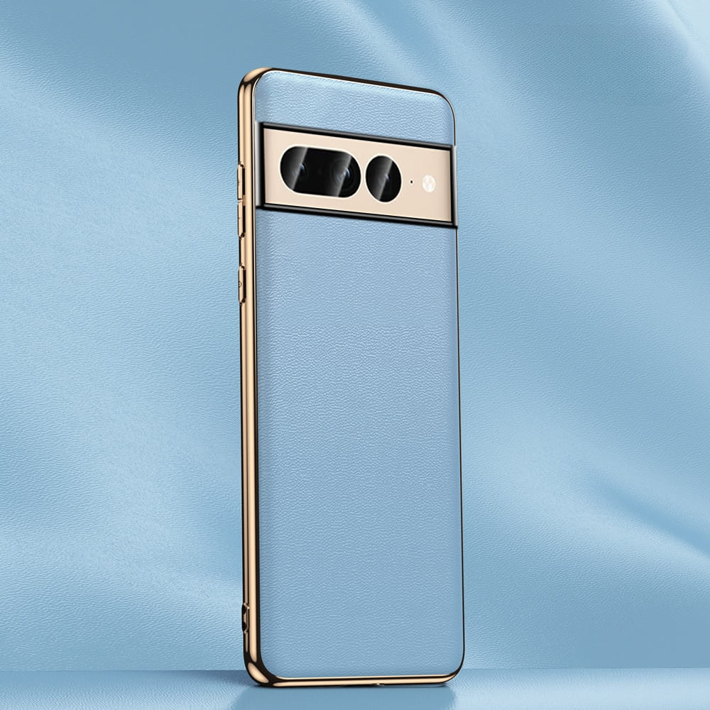 Leren Telefoonhoes Echt Rundleer met Geplatteerde Randen Beschermend Hoesje voor Google Pixel Toestellen