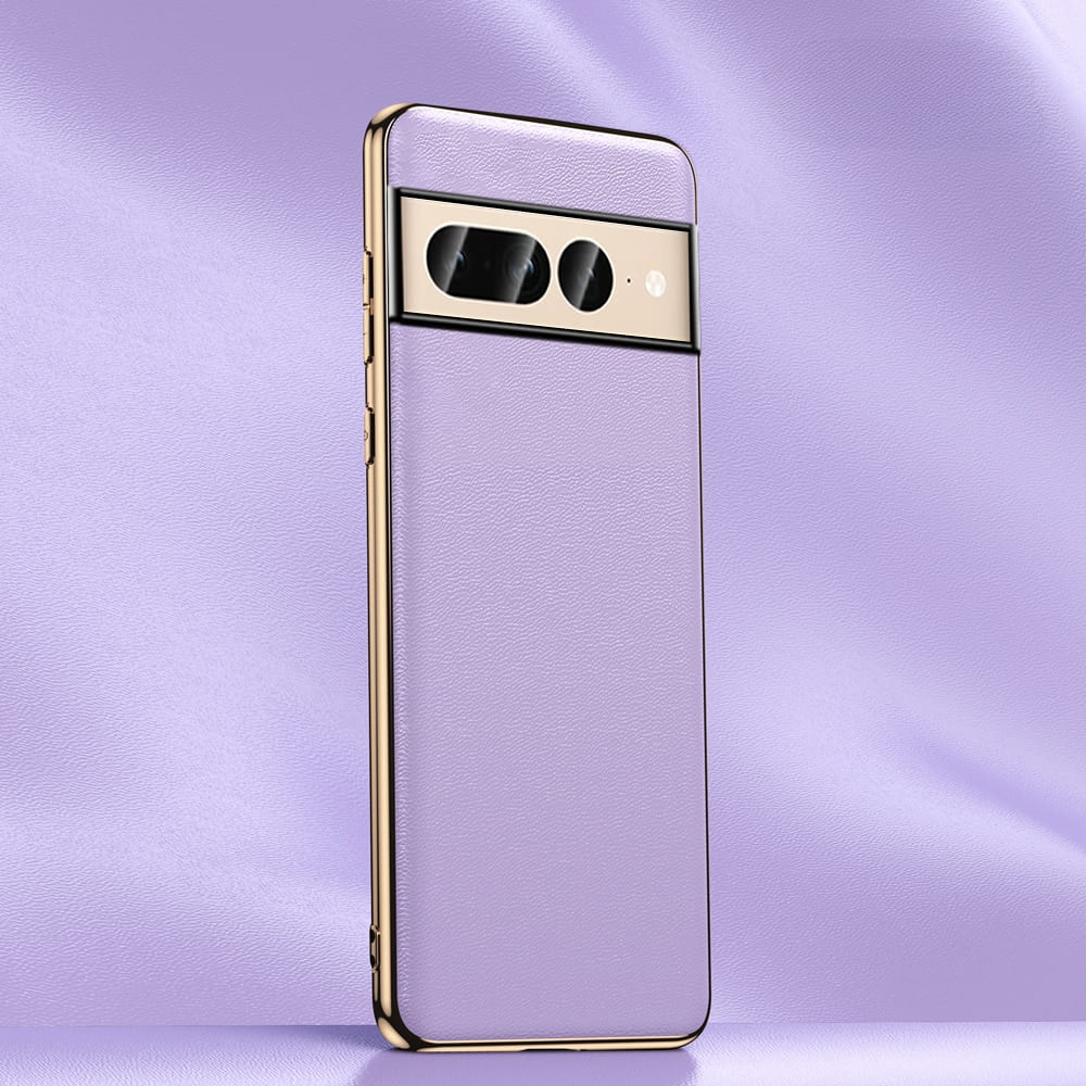 Leren Telefoonhoes Echt Rundleer met Geplatteerde Randen Beschermend Hoesje voor Google Pixel Toestellen