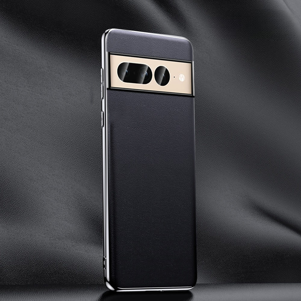 Leren Telefoonhoes Echt Rundleer met Geplatteerde Randen Beschermend Hoesje voor Google Pixel Toestellen