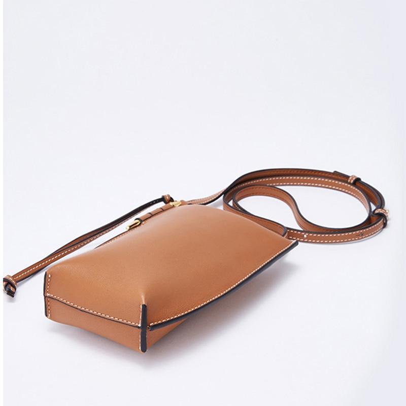 Compacte Leren Telefoontas met Schouderband Crossbody Telefoontasje Dames Pasjeshouder Portemonnee Handsfree