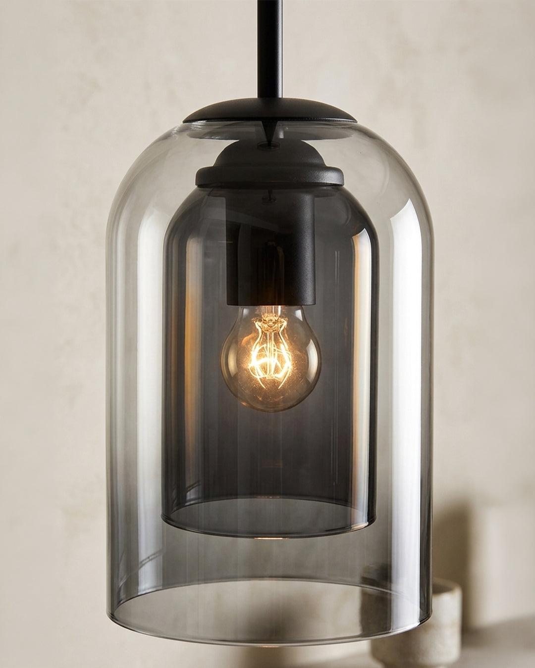 Glazen Hanglamp Ginza met Gebogen Vorm en Zachte Sfeerverlichting Warm Wit - E27 Fitting Inclusief Dimbare Compatibiliteit