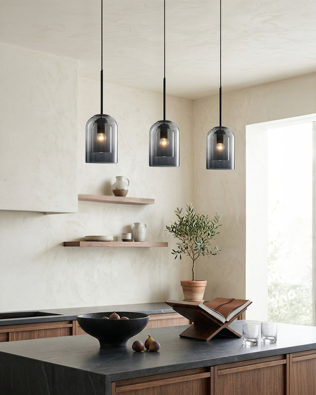 Glazen Hanglamp Ginza met Gebogen Vorm en Zachte Sfeerverlichting Warm Wit - E27 Fitting Inclusief Dimbare Compatibiliteit