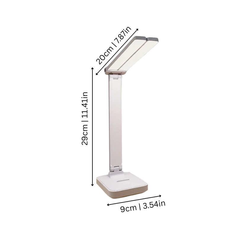 Opvouwbare LED-Bureaulamp met Telefoonhouder Instelbaar Licht 3 Standen USB Oplaadbaar Compact Design