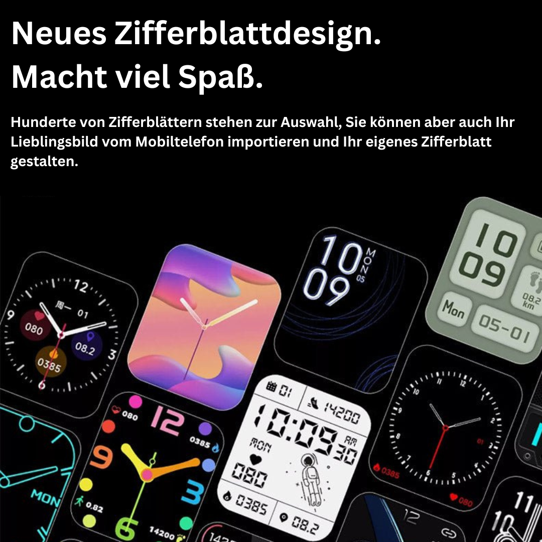 Slimme Smartwatch met Niet-Invasieve Bloedglucosemeting - Gezondheidstracker voor Hartslagmeting, Bloeddruk en Zuurstofniveau