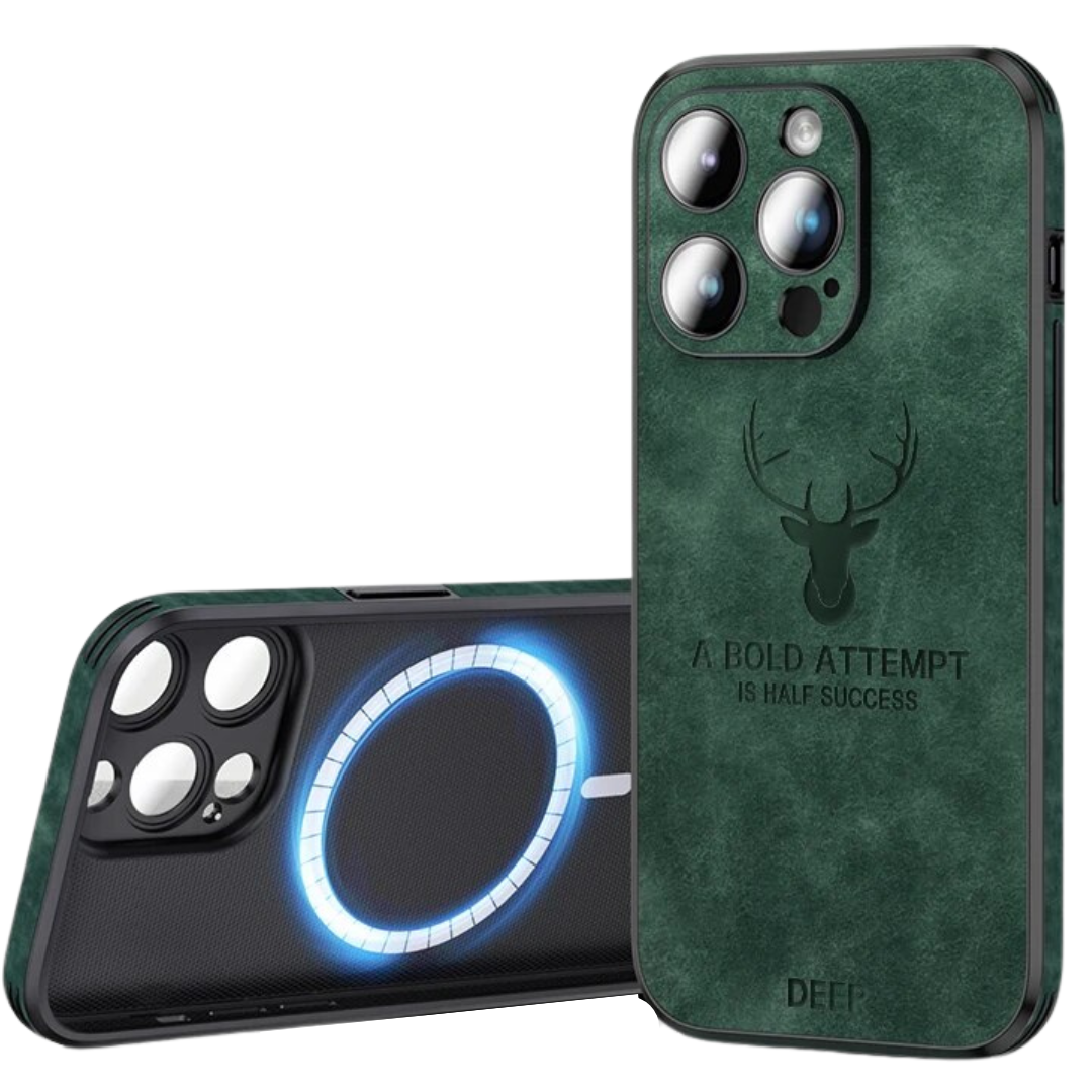 Smartphone Hoesje in Leerlook - Slank Design met Valbescheming & MagSafe-Compatibiliteit voor iPhone 16/15/14/13/12
