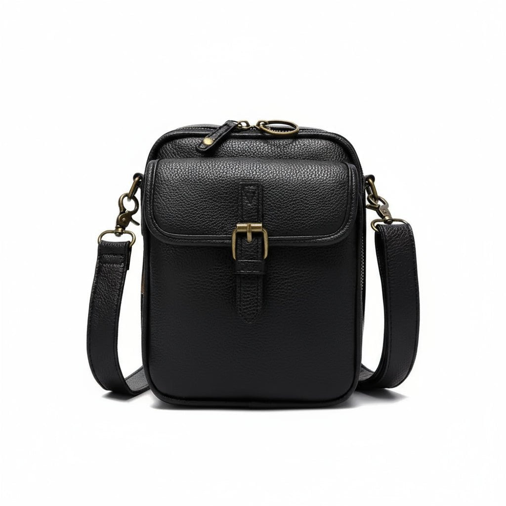 Anti Diefstal Crossbody Tas Leer Vierkant 15 x 20,5 x 6,5 cm Verstelbare Draagriem Bruin Zwart Groen Rood