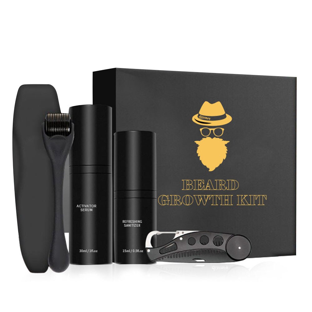Baardverzorging Set met Dermaroller 540 Naalden en Natuurlijk Serum voor Volle Baardgroei en Huidverzorging