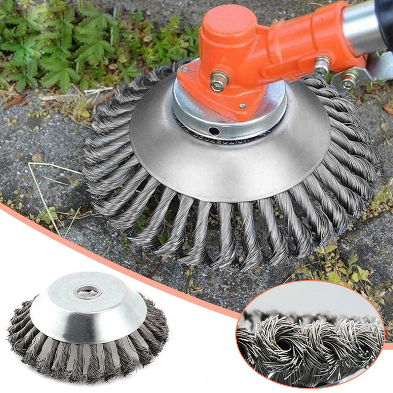 Stalen Draadborstenkop 360° Rotatie voor Trimmer 15cm Universeel Onkruidverwijdering Tuin Gazon Gereedschap