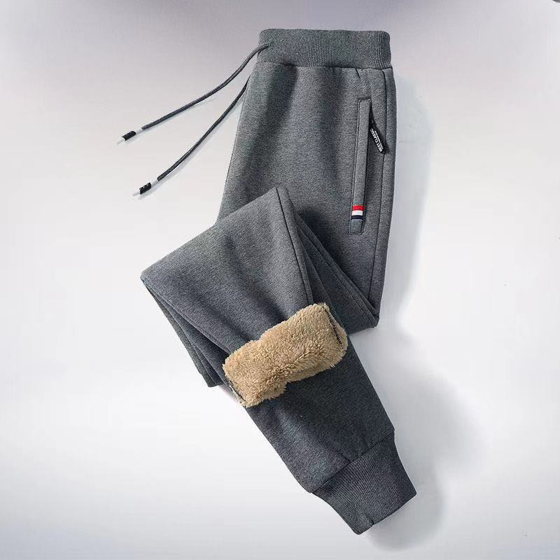 Gevoerde Winterbroek Heren Fleece Thermische Jogger met Trekkoord Elastische Taille voor Koude Dagen