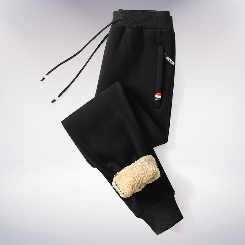 Gevoerde Winterbroek Heren Fleece Thermische Jogger met Trekkoord Elastische Taille voor Koude Dagen