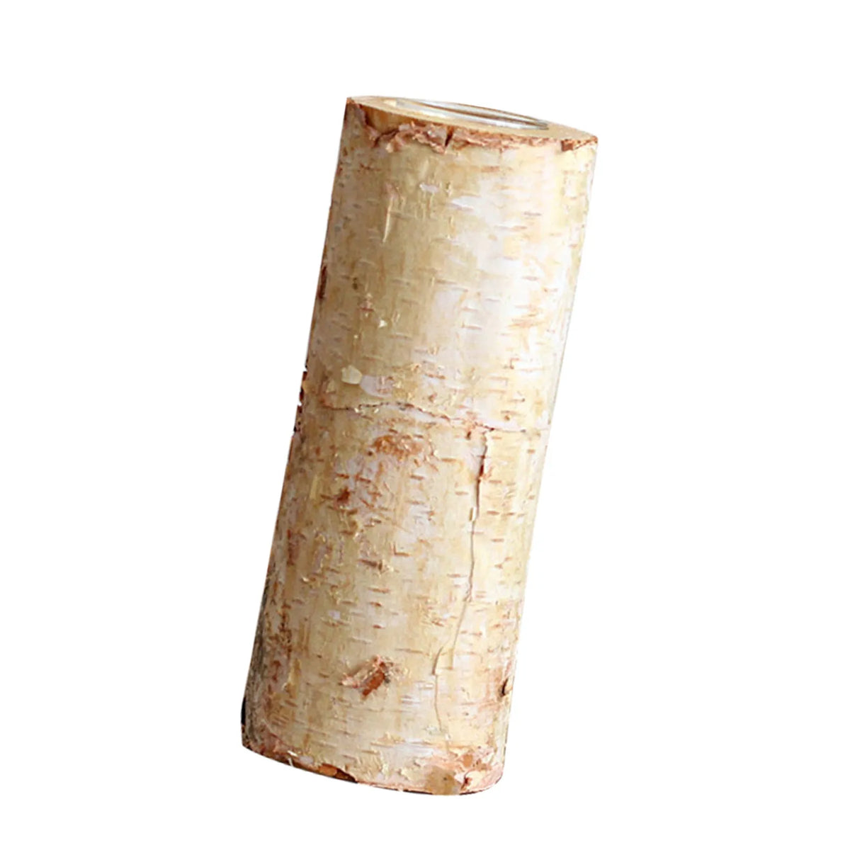Waxinelichthouder Hout Eettafel Berkenhout met Borosilicaat Glazen Inzet 5 10 15 en 20 cm Handgemaakt Rustiek