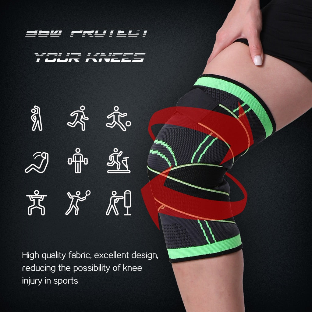 Compressie Kniebrace met Verstelbare Banden Sport Ondersteuning Gewrichtsbescherming Fitness Training