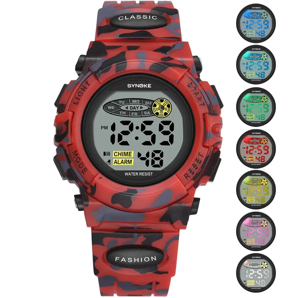 Digitaal Kinderhorloge Waterdicht LED Display Sporthorloge met Stopwatch Datum Alarm Jongens Meisjes School