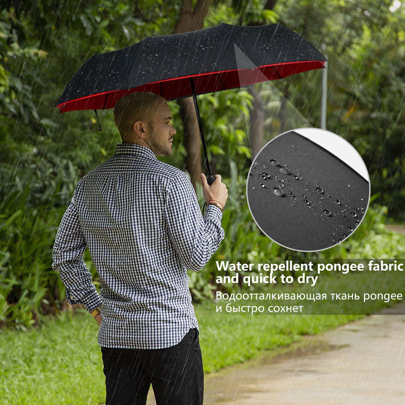 Omkeerbare Stormparaplu Automatisch Openen Sluiten Wind- en Waterdicht UV-Bescherming Compacte Regenparaplu