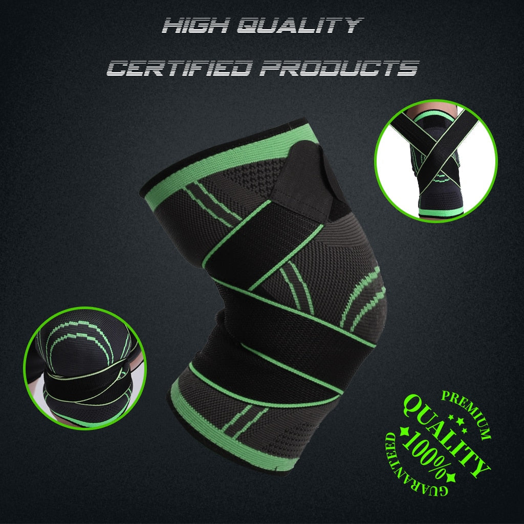 Compressie Kniebrace met Verstelbare Banden Sport Ondersteuning Gewrichtsbescherming Fitness Training