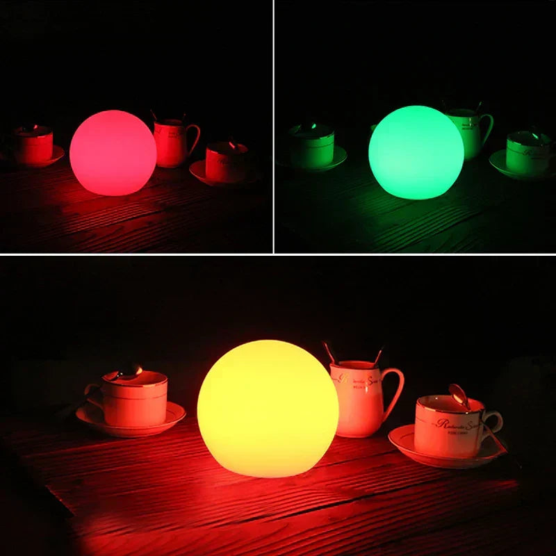 LED tafellamp draadloos oplaadbaar 16 kleuren kunststof bol nachtlamp sfeerlamp slaapkamer woonkamer RGB lamp
