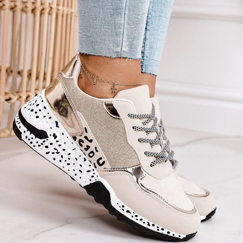 Dames Sneakers Lichtgewicht Antislip Zool Comfortabel Voetbed Dagelijks Gebruik Goud Zilver Casual Sportschoenen