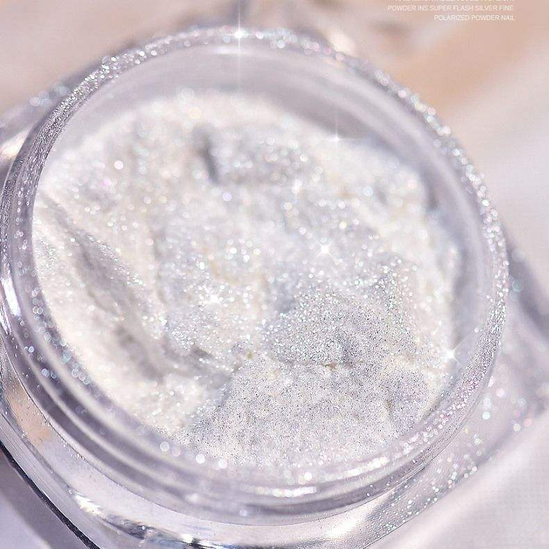 Chroompoeder voor Nagels Zilver - Spiegeleffect Nagelpoeder voor Gel en Acryl