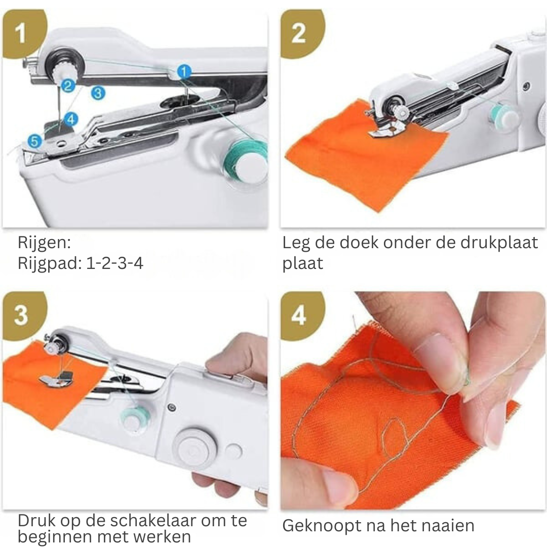 Draagbare Handnaaimachine - Compact en Gebruiksvriendelijk voor Snelle Reparaties Onderweg