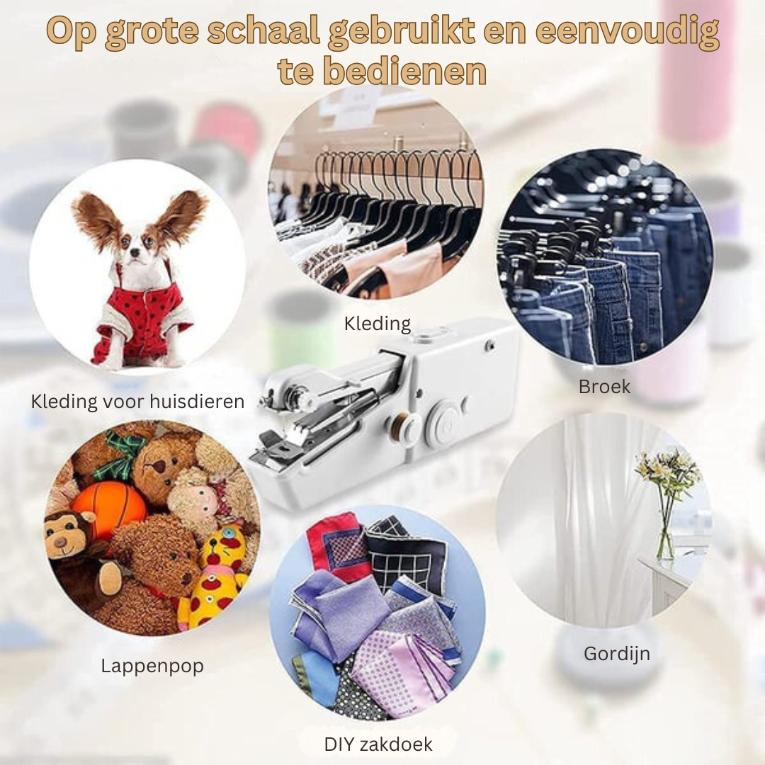 Draagbare Handnaaimachine - Compact en Gebruiksvriendelijk voor Snelle Reparaties Onderweg