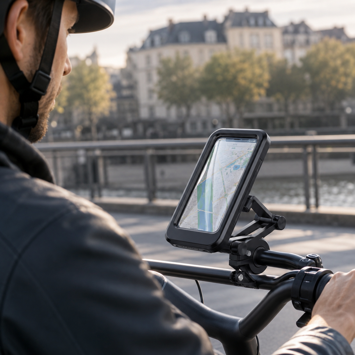 Smartphone Houder Motorfiets Waterdicht 360° Draaibaar Fiets Telefoonhouder Stuurmontage Universeel Zwart