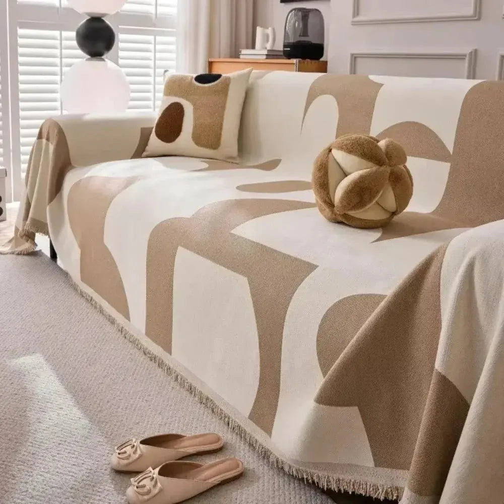 Zachte Chenille Plaid Bankdeken - Geruit Patroon - Lichtgewicht Deken voor Sofa en Slaapkamer