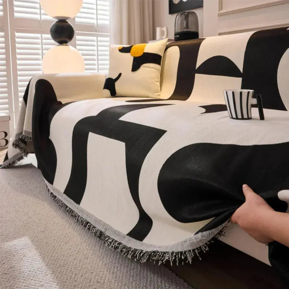 Zachte Chenille Plaid Bankdeken - Geruit Patroon - Lichtgewicht Deken voor Sofa en Slaapkamer