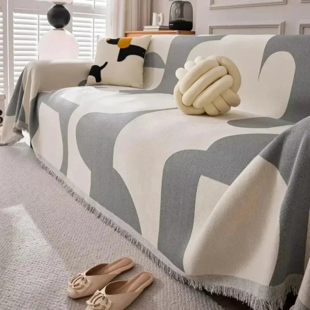 Zachte Chenille Plaid Bankdeken - Geruit Patroon - Lichtgewicht Deken voor Sofa en Slaapkamer
