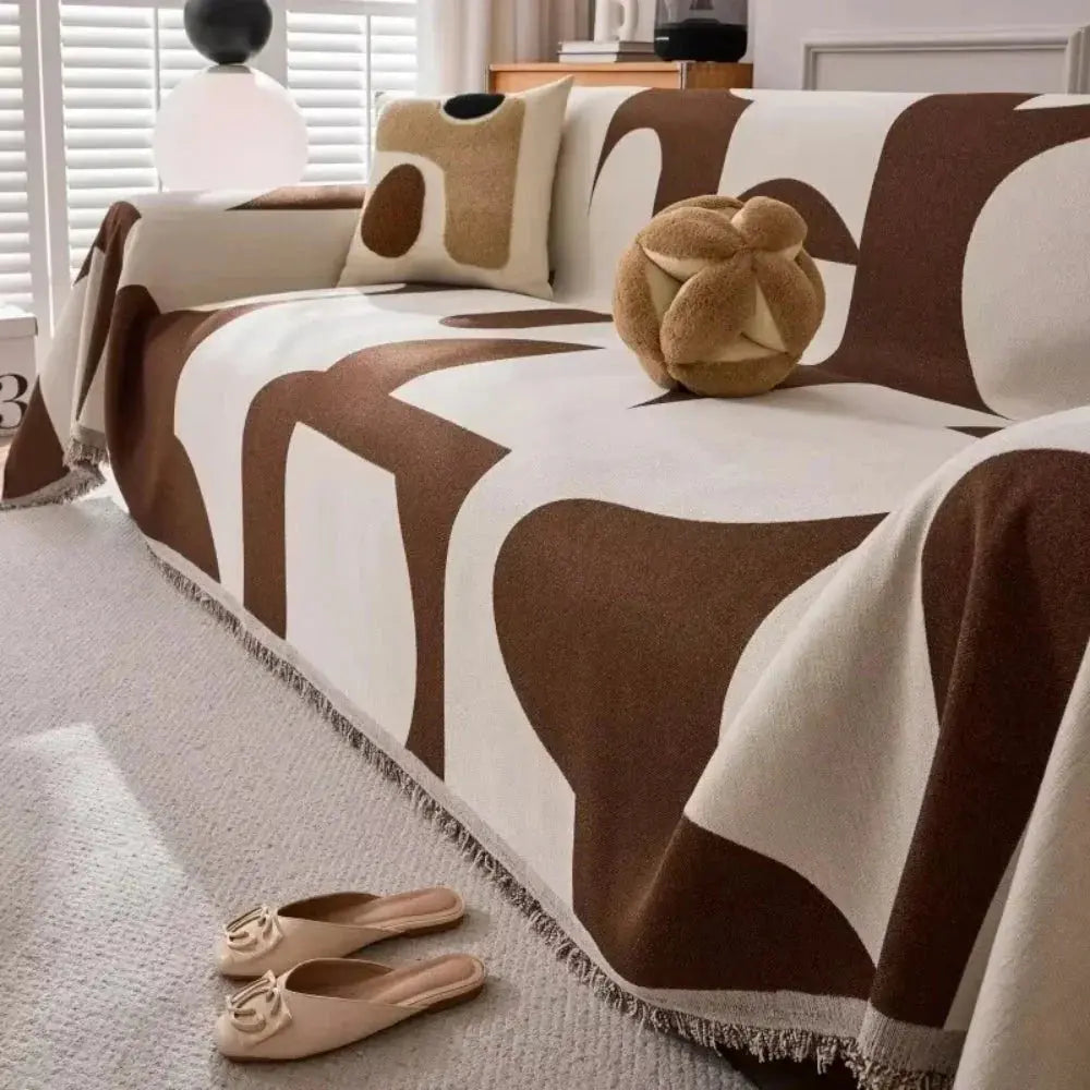 Zachte Chenille Plaid Bankdeken - Geruit Patroon - Lichtgewicht Deken voor Sofa en Slaapkamer