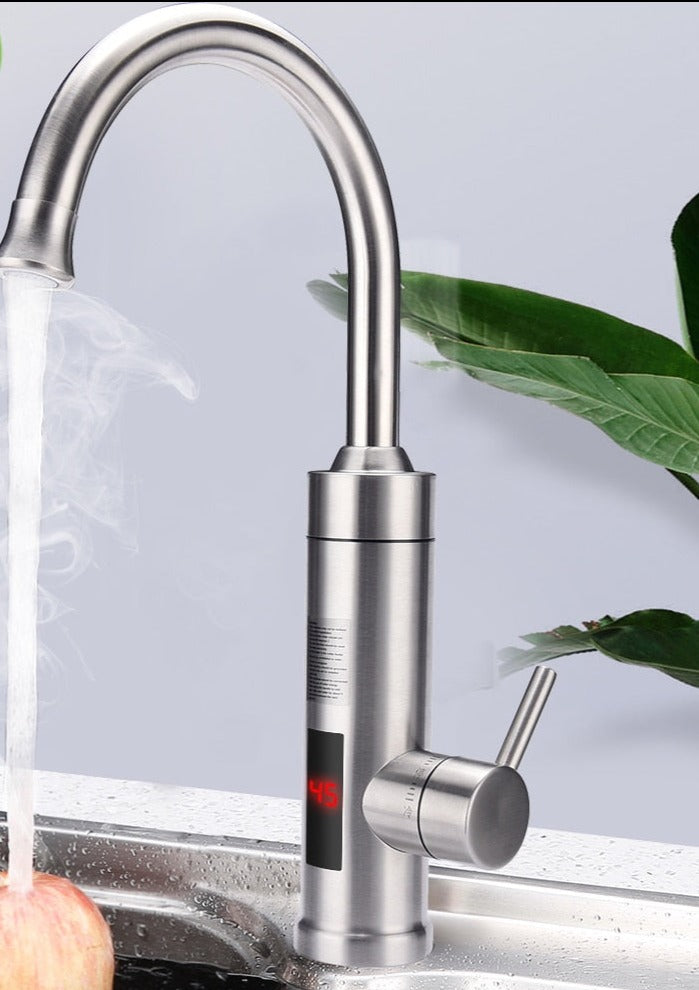 Elektrische Keukenkraan met Digitale Temperatuurweergave RVS 3000W Sensor Warm Water Instant Touchscreen