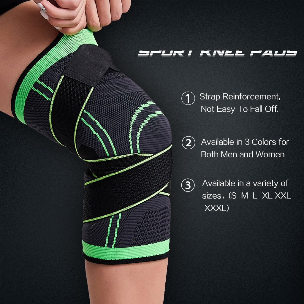 Compressie Kniebrace met Verstelbare Banden Sport Ondersteuning Gewrichtsbescherming Fitness Training