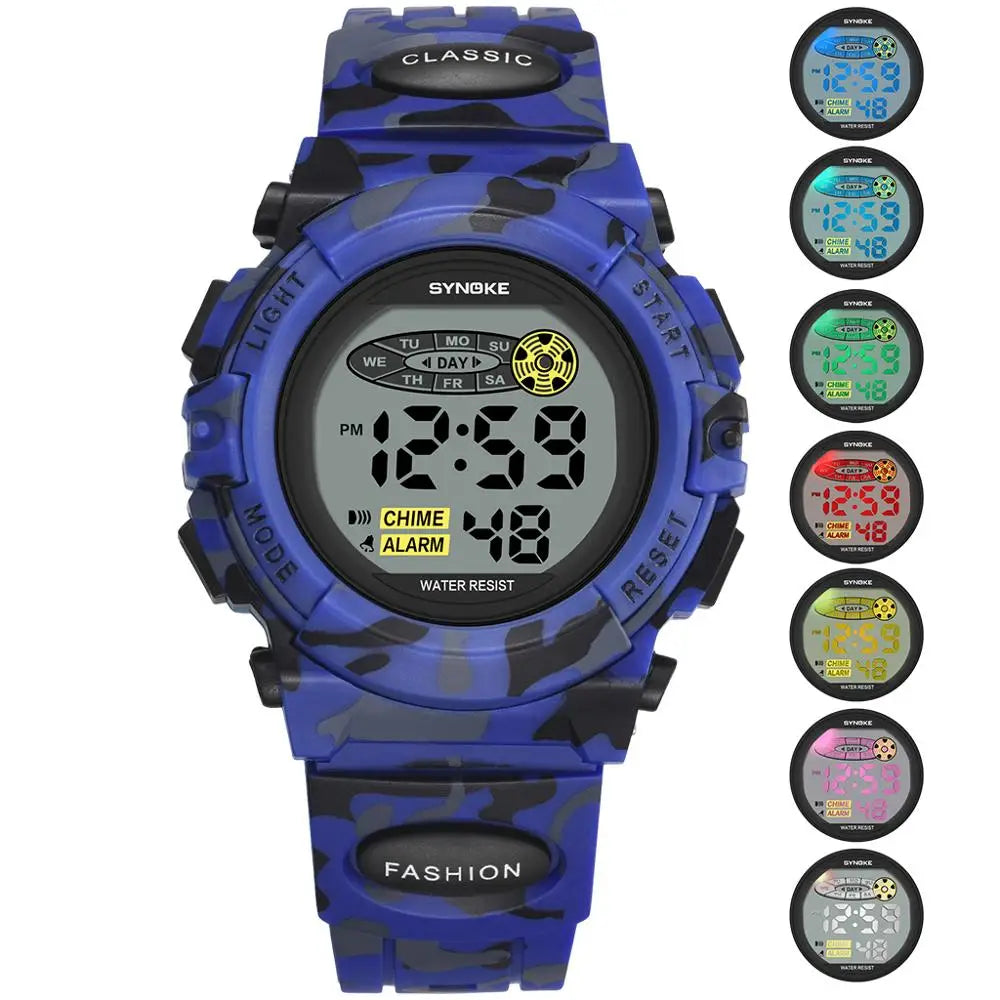 Digitaal Kinderhorloge Waterdicht LED Display Sporthorloge met Stopwatch Datum Alarm Jongens Meisjes School