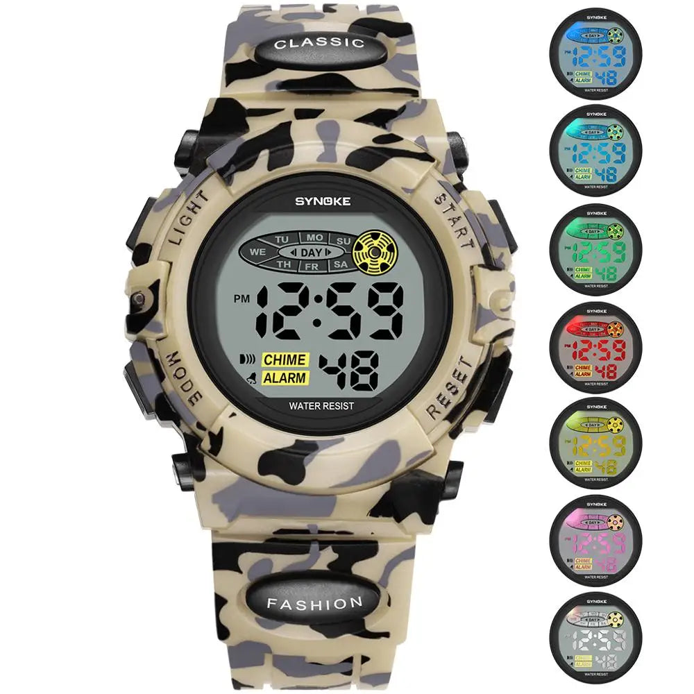 Digitaal Kinderhorloge Waterdicht LED Display Sporthorloge met Stopwatch Datum Alarm Jongens Meisjes School