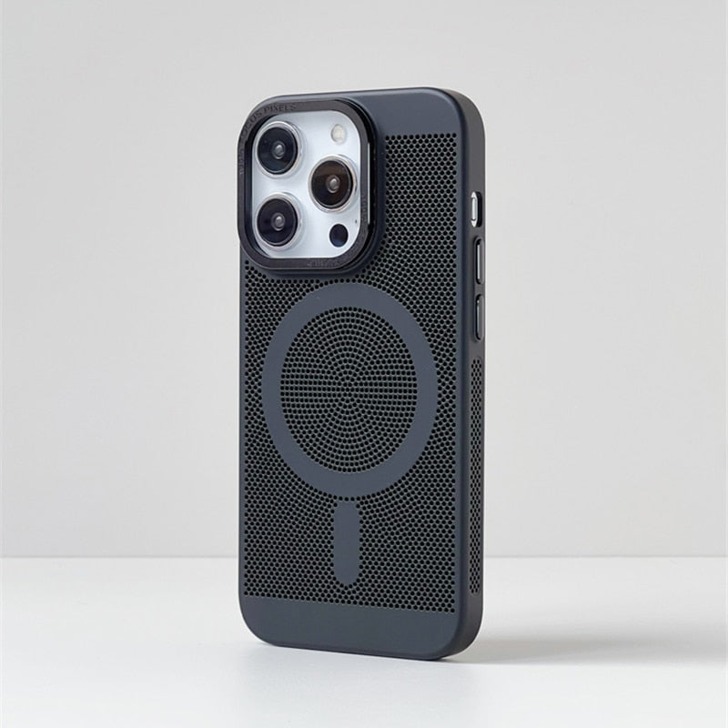 Warmteafvoerende Telefoonhoes MagSafe iPhone 14 15 16 met Camera Bescherming TPU Grip Magnetisch Slank